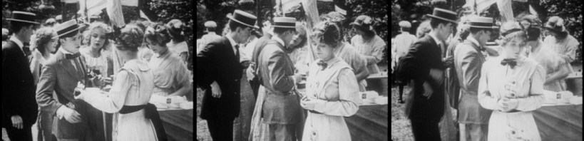 Blanche Sweet in "The Painted Lady" (Biograph, 1912). Bobby Harron and Dorothy and Lillian Gish are among the "extras" in the backgound.