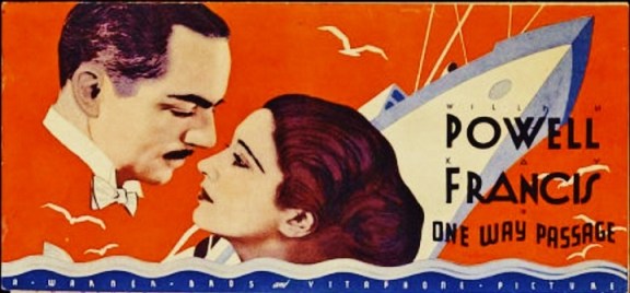 William Powell, Kay Francis, One Way Passage herald, 1932. OP_herald_fld_sm2