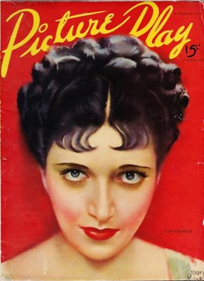 Kay Francis, Picture Play Magazine cover, November 1937. pictureplay_Nov37