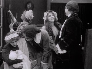 Linda Arvidson (with baby), Jeannie McPherson, Robert Harron, Florence La Badie and Francis J. Grandon, Enoch 12