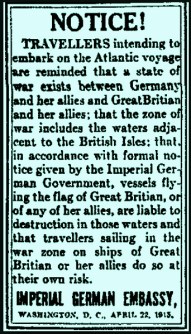 Lusitania warning